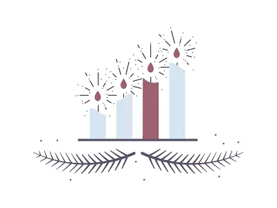Candles advent bright candle christmas flame illustration leaf light vector