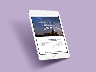 Responsive Design: Touchstone Innovations photography purple responsive sans serif typography ui ux web