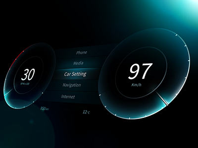 Car User Interface - MoonLight car hmi minimal pixel perfect psd ui user interface