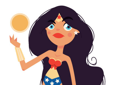 WIP - Wonder Woman blue comic comic book gold illustration patriotic vector woman wonder wonder woman red