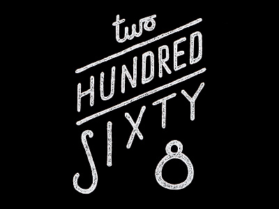 two HUNDRED SIXTY 8 black and white cursive lines numbers rough sans serif type typography