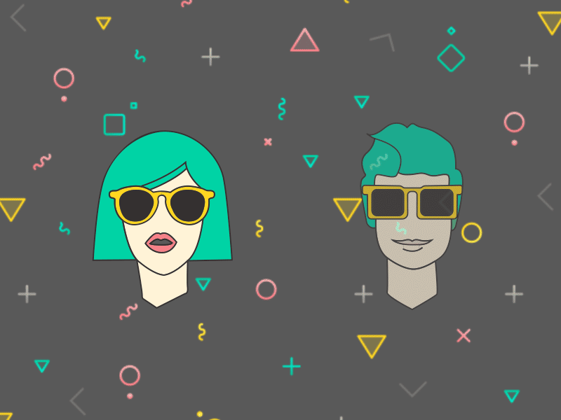 Our Lab team is having fun! fashion gif ilustration men pattern woman
