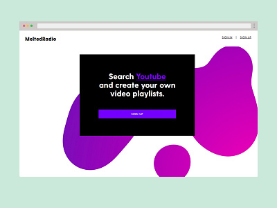 Melted Radio blob gradient landing page lava lava lamp ux design web design