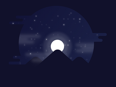 Moon at night illustration moon night sky