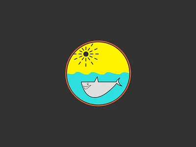 Daily UI - 001 - Shark blue circle ocean shark sun