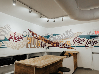 Lululemon Montreal floral hand lettering lettering lululemon mile end montreal mural pop art running typography