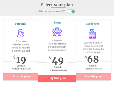 Daily UI #030: Pricing daily ui daily ui 030 pricing pricing table ui ux web