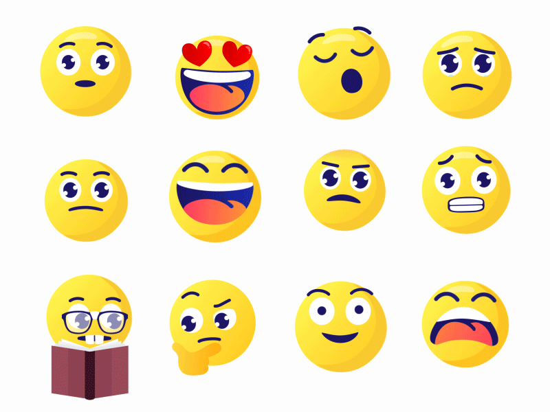 World Emoji Day! after effects anger crying emoji emojis faces hearts laughing love nerd scared sleep