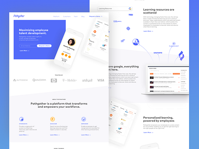 Pathgather Pitch v2 app design illustration landing page product design ui ux website white