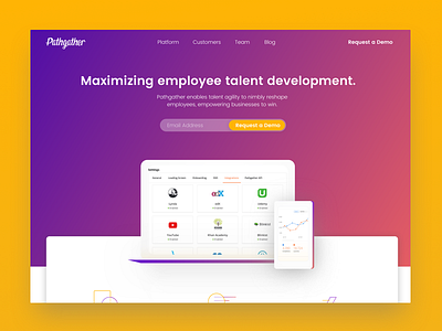 Pathgather Pitch v1 app contrast design icon illustration landing page product design ui ux website
