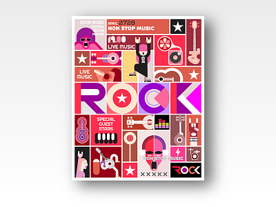 Rock Concert Poster concert festival illustration music poster rock rock and roll template text