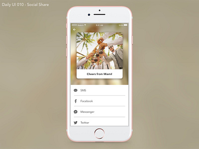 Social Share celebration daily ui dailyui drinking facebook friends messenger party social network social share texting twitter