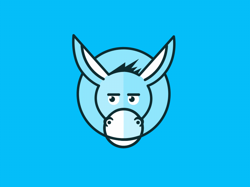 Lackey Logo branding circles cms donkey gif identity illustration lackey logo loop node js thick stroke