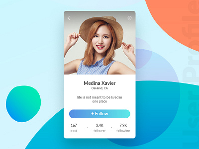 User Profile - Daily UI 006 clean dailyui designing follow minimal profile simple ui user userprofile