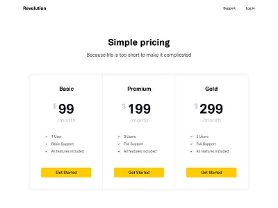 Simple Pricing landing page minimal pay payment price pricing purchase simple ui ux web website
