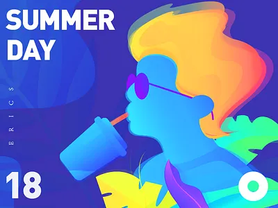 summer day colors graphic illustration poster summer day vector