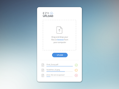 File Upload confirmation daily ui drag and drop error file upload progress