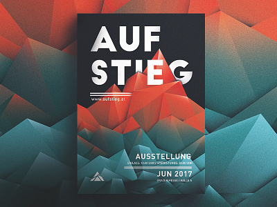 poster | exhibition design aufstieg colorful exhibition exhibition design geometric identity mountain polygon poster summit vector