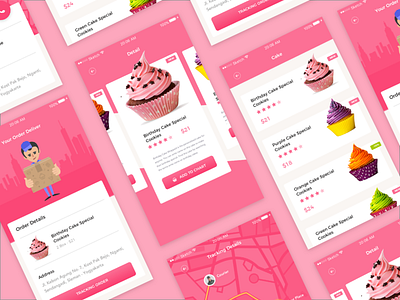 Bakery UI Challange bakery cake design flat maps shop tracking ui ux