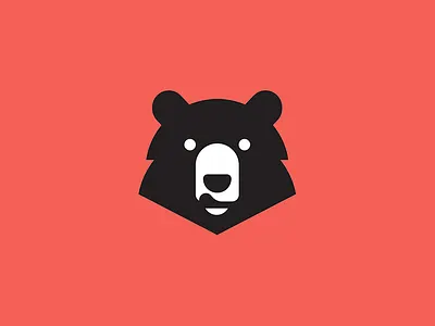 Bear animal bear eye icon logo logotype red