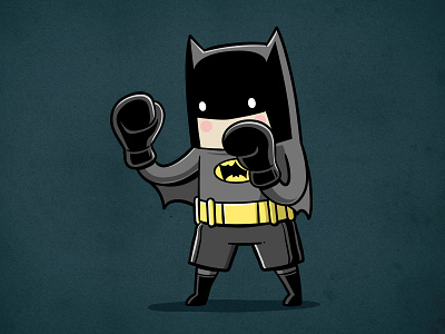 Sporty Batman - Boxing batman bruce wayne chow hon lam art comic cute funny movie pop culture sport sporty buddy