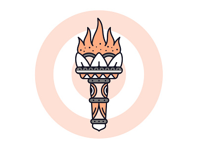 Ancient Torch ancient fire illustration line art old school outline tattoo torch vector