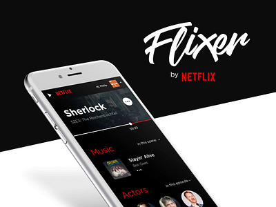 Flixer - Netflix UI/UX App concept app branding concept experience interface movie netflix series sherlock tv ui ux