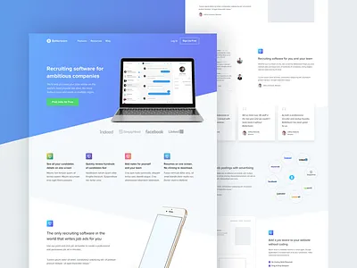 Betterteam Landing Page interface landing page recruiting ui ux web