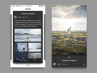Design Practice--Unknown Planet app article daily ui photo practice ui ux