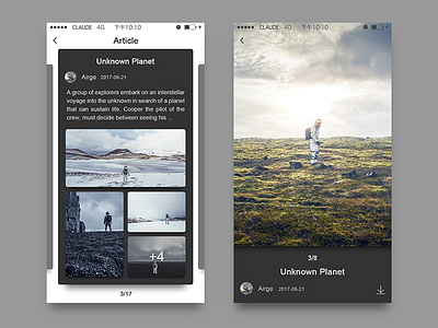 Design Practice--Unknown Planet app article daily ui photo practice ui ux