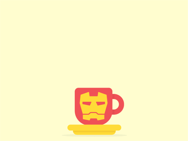 Irontea Homecoming animation coffee flat funny gifs homecoming ironman marvel mug spidermen superhero tea