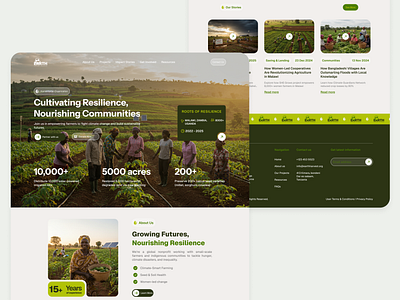 EarthHarvest Landing Page Design figma framer graphic design landing page website