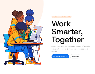 Clean Hero section for Framer built with Frameblox UI kit cta framer header hero illustration landing section team template ui web design webdesign website