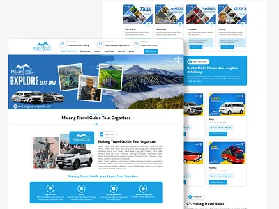 Malang Travel Guide - Tour Organizer Website branding graphic design ui