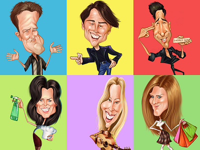 Friends digital caricature art artist caricature digital art digital illustration drawing friends illustration painting procreate sketch