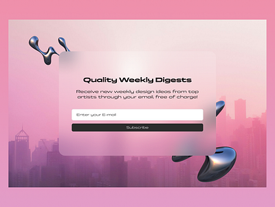 Newsletter Subscription Modal app chrome dailyui figma newsletter subscribe ui ux y2k
