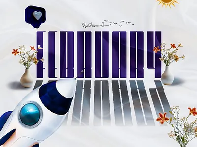 February branding design february flyer graphic design illustration logo month new new month typography ui ux vector