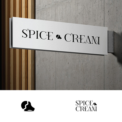 spice cream abstract branding brandmark high end ice cream. illustration lettering logo logotype luxury serif wordmark