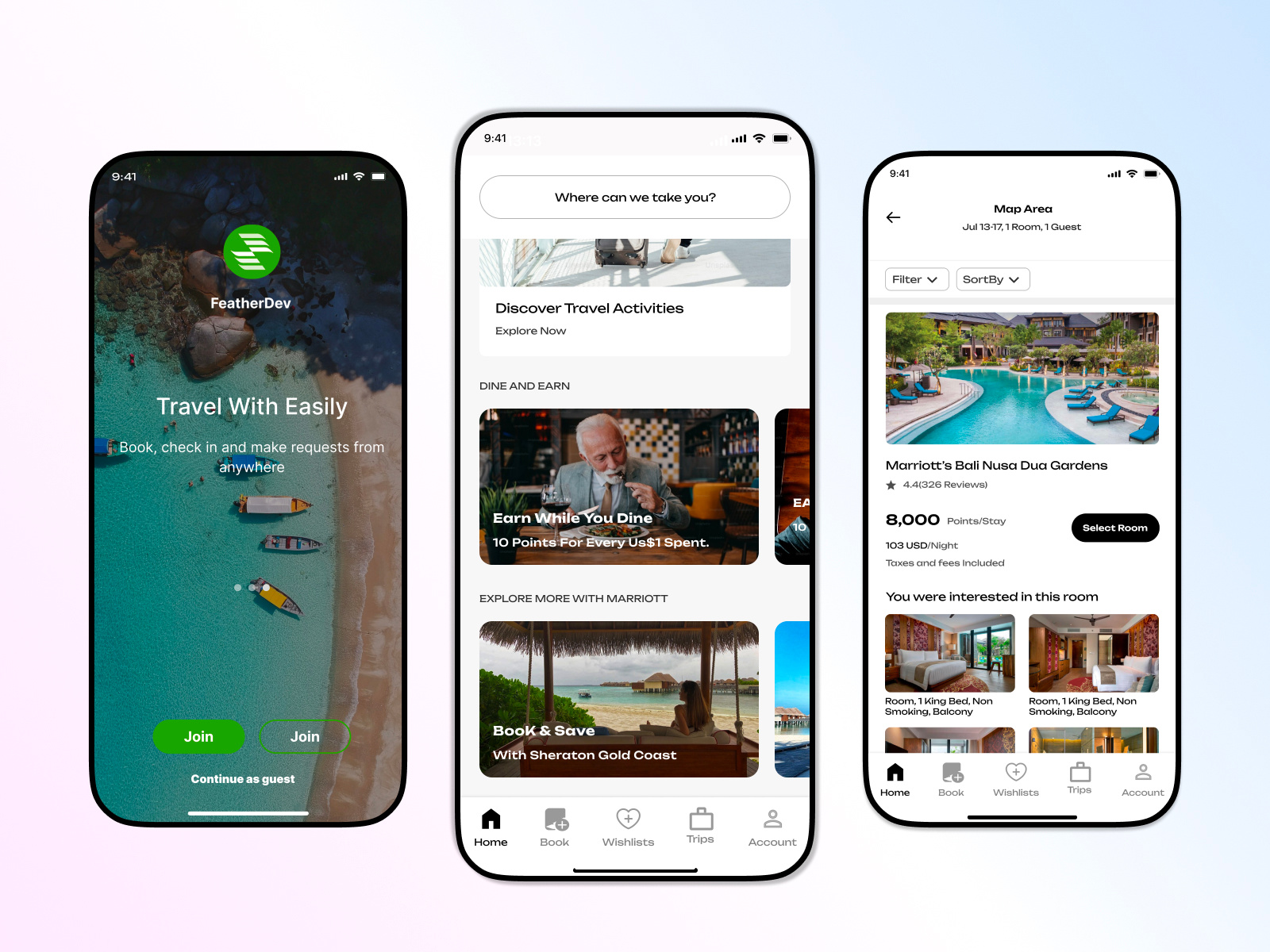 Designed a seamless travel experience! ✈🏨 appdesign figma hotelbooking travelapp uiux