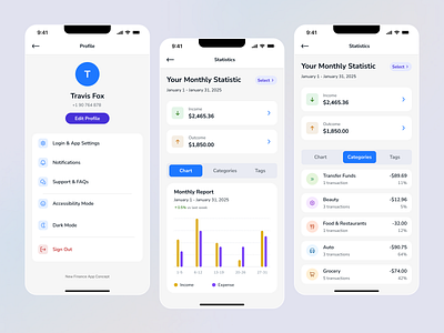 Mobile Bank Application app app design bank banking app card chart credit data debit finance mobile mobile app money popular statistic transfer transfer funds ui ux