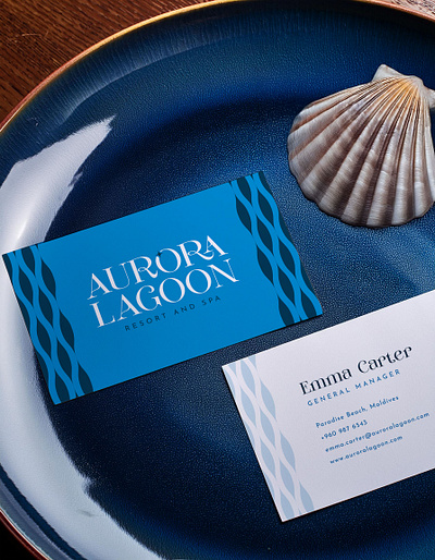 Aurora Lagoon business card design visual identity