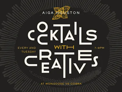 AIGA Houston Cocktails with Creatives cocktails creatives media mint mixer social