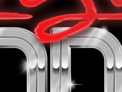 app logo WIP 80s bloodsport chrome double dragon lettering