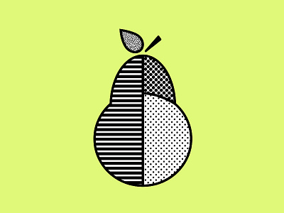 Pear blackandwhite bw icon illustration pattern pear sticker vector