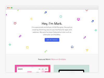 New Portfolio clean confetti design glyphs portfolio simple ui ux web work