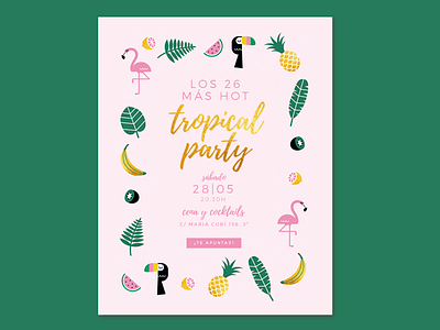 Tropical party invitation digital email invitation tropical
