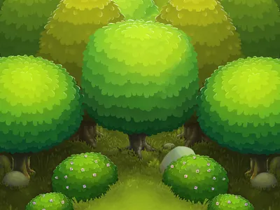 Jungle concept art forest game art grass icons illustration isometric jungle nature painting trees woods