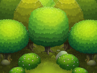 Jungle concept art forest game art grass icons illustration isometric jungle nature painting trees woods