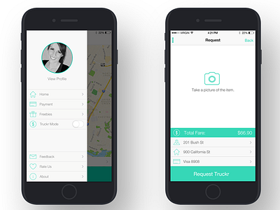 Uber for moving - Truckr ios mobile moving truckr uber ui design ux