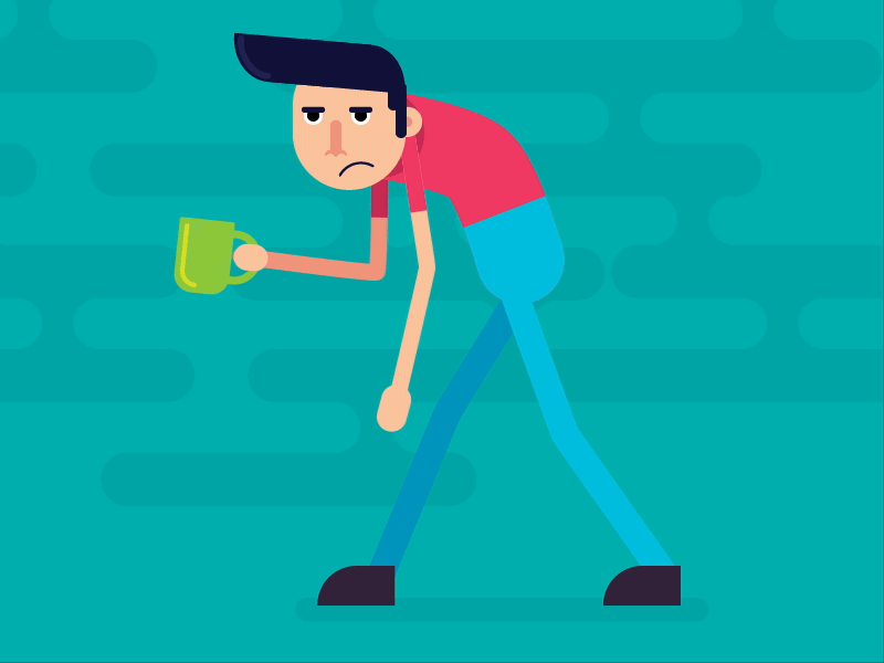 I Need Coffee after effects animation coffee walk cycle